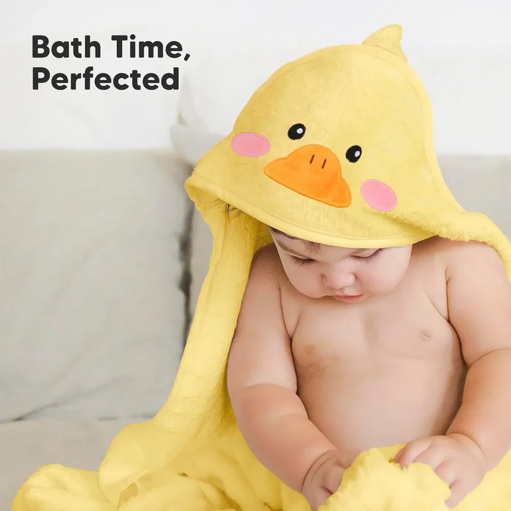 New Keababies Hooded Baby Yellow Duck Bath Towel For Newborn Bamboo Viscose